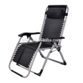 Patio al aire libre de lujo plegable silla de gravedad cero con almohada